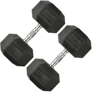 Hex Dumbbells 2.5kg to 30kg Pairs Rubber Encased Weight Home Gym Equipment, Strength Training Workout Functional Fitness Muscle Build Dumbell Dumbell Dumbel