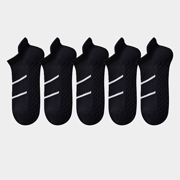 5pairs Men's Professional Sports Socks, Summer Thin Mesh Breathable Sweat-absorbing Anti-odor Ear Lifting Heel Guard Short Socks - Image 4