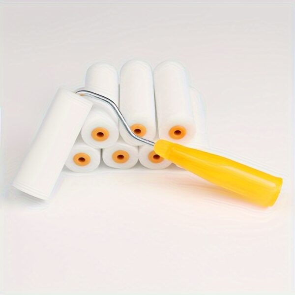 10/20pcs 4 Inch Water-based Paint Latex Paint Roller Brush Set, 10 Sponge Heads, 1 Bracket, Embossed Small Thumb Traceless Brush - Image 10