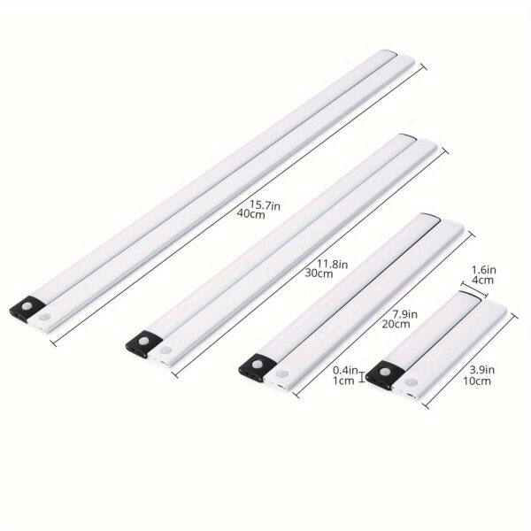 1pc KATHYLIGHT LED Motion Sensor Cabinet Light, Brushed Metal Strip Sconce with Voice Control, Wireless Magnetic USB Rechargeable, Auto-shut-off, Detachable Fixture, Plastic Shade, for Wardrobe, Closet, Kitchen, Stairs, Corridor, Shelf - 800mAh Lithium Ba - Image 29