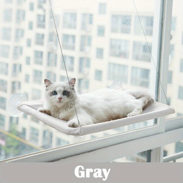 Ultra-Soft Cat Window Hammock Bed - Cozy Cloud-Like Perch for Feline Naptime - Securely Mounted, Enhances Cats View - Perfect Space-Saving Solution for Cat Lovers - Image 5