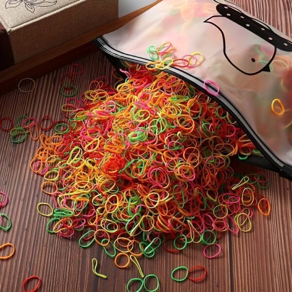 1000/2000pcs Mini Nylon Colorful Disposable Hair Ties Headband With Storage Bag, Elastic Hair Accessories Set For Girls - Image 12