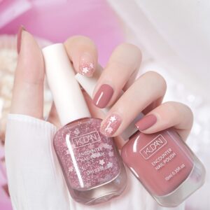 10ml Nail Polish - Quick Drying Nail Polish, Non Toxic Nail Polish, Pinkish Black White Red Nail Polish, Glossy And Trendy nail polish For Nail Art Manicure At Home Salon