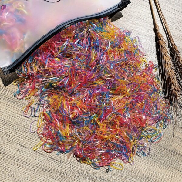 1000/2000pcs Mini Nylon Colorful Disposable Hair Ties Headband With Storage Bag, Elastic Hair Accessories Set For Girls - Image 36
