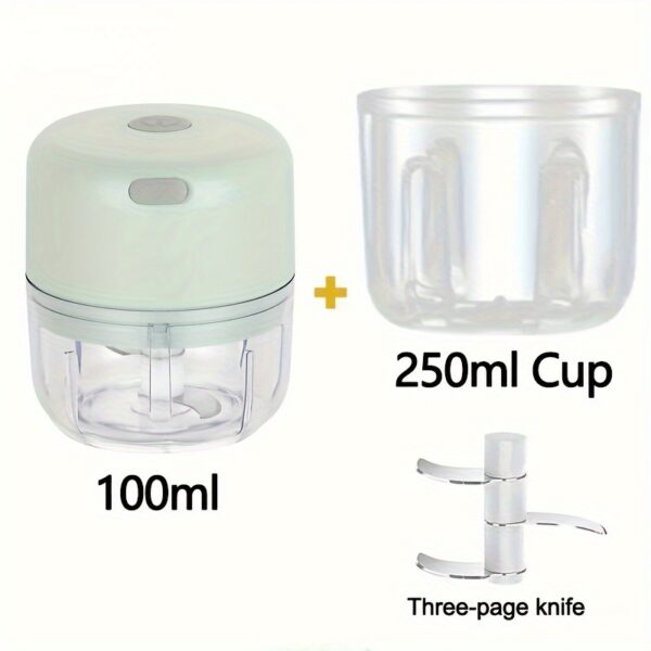 100ml/250ml USB Rechargeable Mini Kitchen Garlic Press Electric Garlic Chopper & Meat Grinder, Masher - Image 16