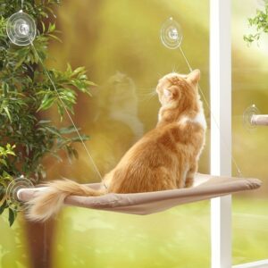Ultra-Soft Cat Window Hammock Bed - Cozy Cloud-Like Perch for Feline Naptime - Securely Mounted, Enhances Cats View - Perfect Space-Saving Solution for Cat Lovers