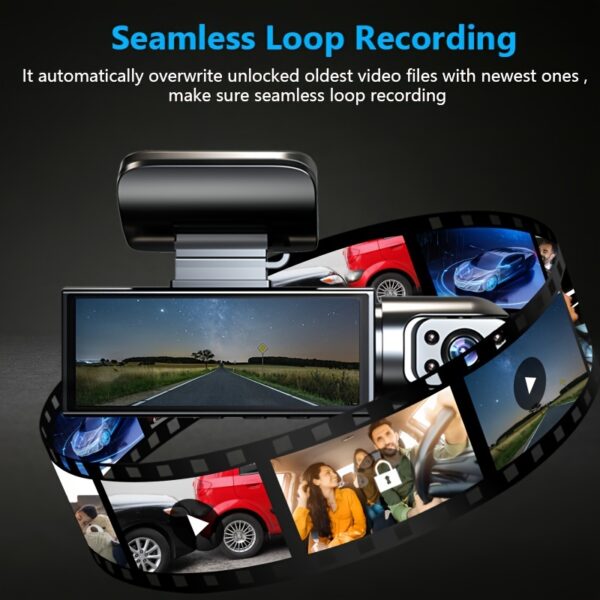 ZKCAMSPY Dual Lens Car Dash Cam 8.03cm Front & Inside 1080P HD Night Vision with G-Sensor, Motion Detection, Loop Recording, Wide Angle, Adhesive Mount, PC Compatible (No SD Card) - Image 12