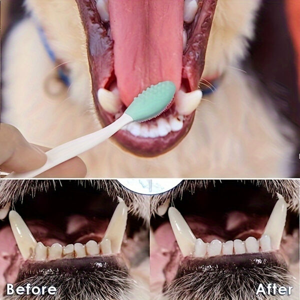 1pc Pet Grooming Brush Set - Double-Sided Silicone Nose & Head Brush for Dogs, Colorful & Durable Plastic Design, Dental Health & Coat Care, Coat Care | Dual-sided Brush | Textured Bristles, Dog Grooming Supplie - Image 4