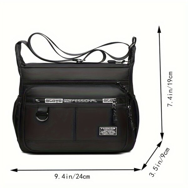 [Large Capacity Waterproof Crossbody Bag] Oxford Cloth Waterproof Large Capacity Crossbody Bag For Men, Leisure Travel Bag, Student's Junket Storage Sling Shoulder Bag - Image 11