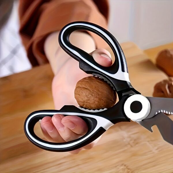 Heavy-Duty Stainless Steel Kitchen Scissors - Multifunctional Food Shears for Duck, Fish, Meat, Chicken Bones, Pizza & Salad - Perfect for BBQs and Home Use - Image 4