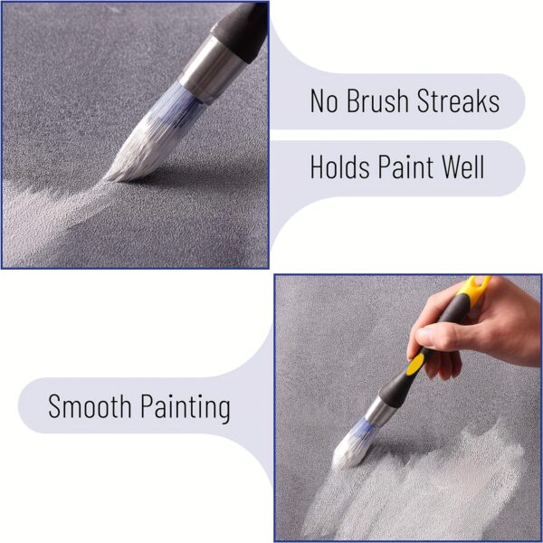 Easy-to-Clean Paint Edge Brush, 1.91 cm Precision Trimming Tool with Durable Plastic Handle and Synthetic Bristles for Smooth Edges and Cleaning