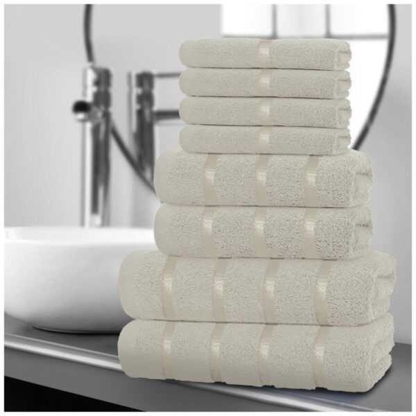 8pcs Egyptian Cotton Towel Set | Quick-Drying & Highly Absorbent | Includes 4 Face, 2 Hand, 2 Bath Towels | Sophisticated Boston Design | 15 Elegant Colours | Machine Washable - Image 15