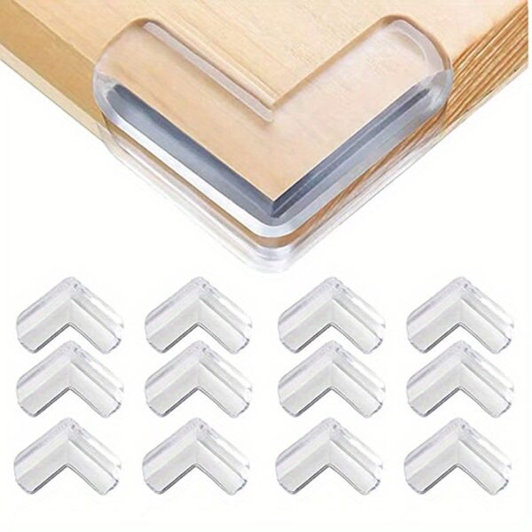 12pcs Baby-Safe Clear Corner Guards - High-Resistant Adhesive Gel For Table, Furniture, Glass, Cabinet & More! Christmas, Halloween, Thanksgiving Day Gift - Image 5
