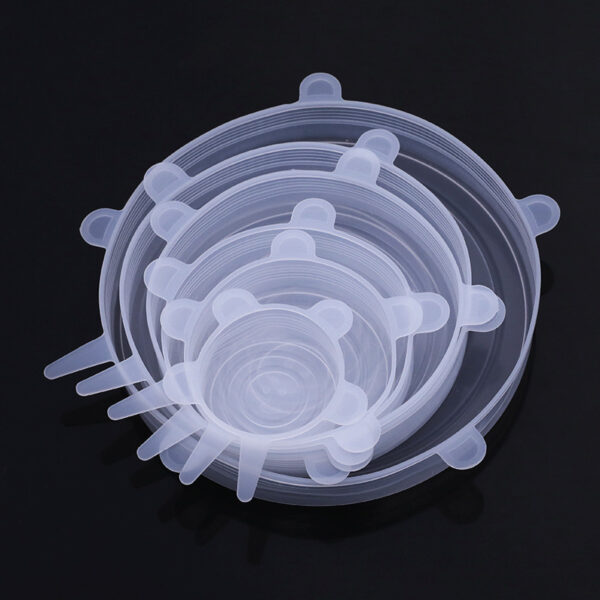 6 Silicone Stretch Lids, Reusable Durable Food Storage Covers for Bowls, Fits Most Containers in 6 Different Sizes, Dishwasher and Refrigerator Safe - Image 3
