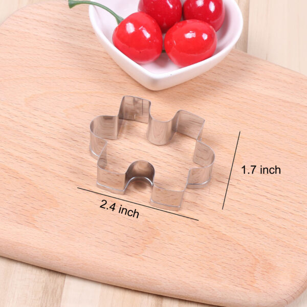 1pc Stainless Steel Jigsaw Puzzle Piece Cookie Cutter - 6.1x4.32cm - Ideal for Birthday-Themed Pastries & Fondant Decorations, Durable Sugarcraft Baking Tool, Cookie Cutters for Baking - Image 12