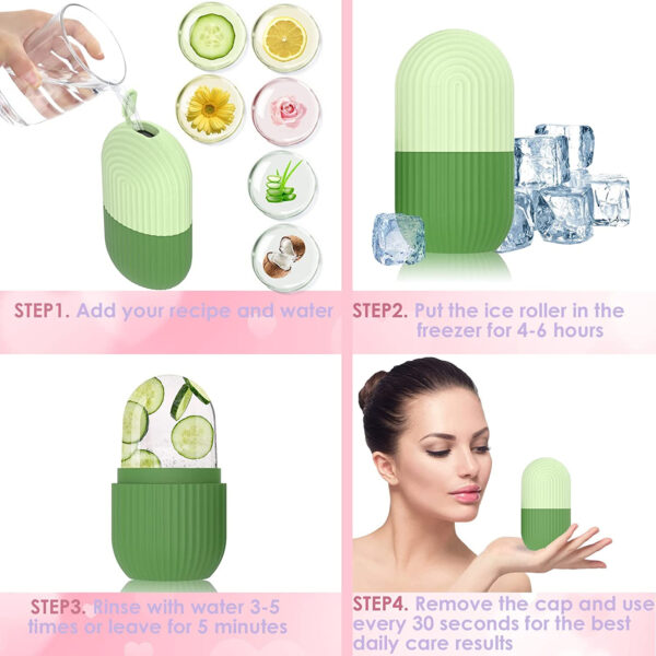 Silicone Ice Face Roller with Cucumber Design - Ideal for Eye and Neck Contouring, Beauty Facial Massage Tool, Unscented, No Battery Needed, Skin Care Essentials|Cucumber Theme Decor|Silicone Material - Image 12