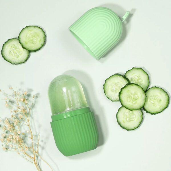 Silicone Ice Face Roller with Cucumber Design - Ideal for Eye and Neck Contouring, Beauty Facial Massage Tool, Unscented, No Battery Needed, Skin Care Essentials|Cucumber Theme Decor|Silicone Material - Image 8