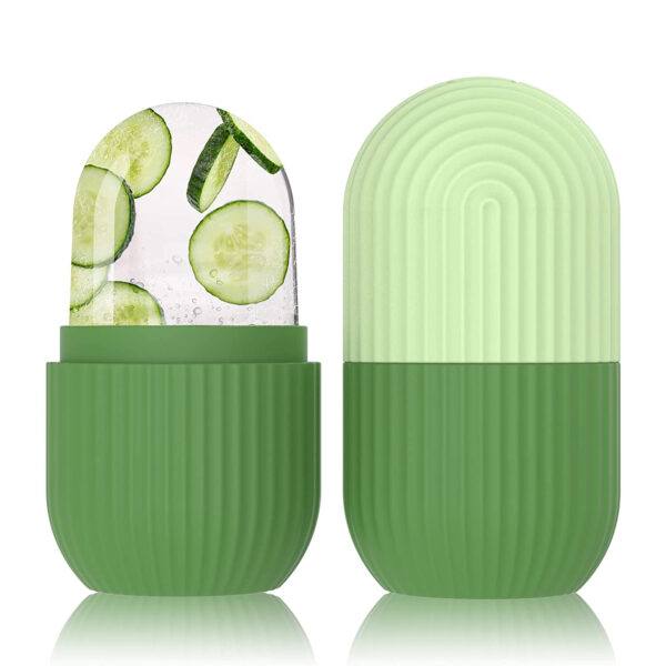 Silicone Ice Face Roller with Cucumber Design - Ideal for Eye and Neck Contouring, Beauty Facial Massage Tool, Unscented, No Battery Needed, Skin Care Essentials|Cucumber Theme Decor|Silicone Material