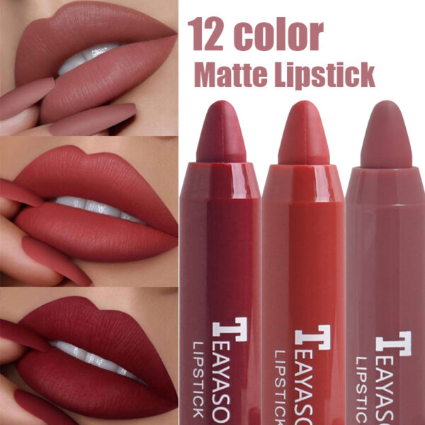 1PC Sexy Matte Lipstick Waterproof Long Lasting Color Rendering Non-stick Velvet Lips Liner Pencil Woman Makeup Cosmetics Valentine's Day Gifts - Image 2