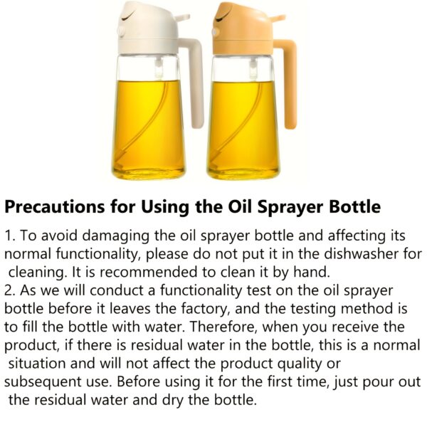 1pc Portable Oil Sprayer And Dispenser 2-In-1, Olive Oil Mister And Pourer, 470ML Plastic Kitchen Oil Spray Bottle for Cooking, BBQ, Air Fryer, Baking, Salad - Image 3