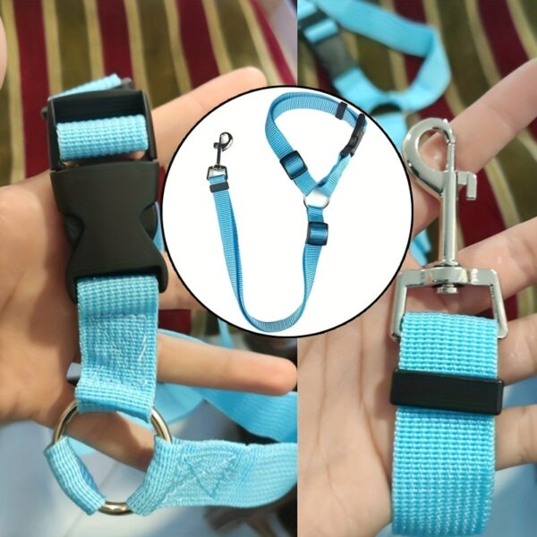 Secure Your Pet in the Car with This Adjustable Harness & Seat Belt Lead Leash! - Image 2