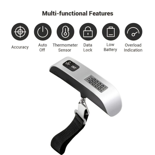 1pc 110lb/50kg Digital Handheld Luggage Hanging Baggage Scale, hand Scale, Mini Portable Electronic Scale, Express Scale With Backlight LCD Display, Travel Must Haves - Image 3