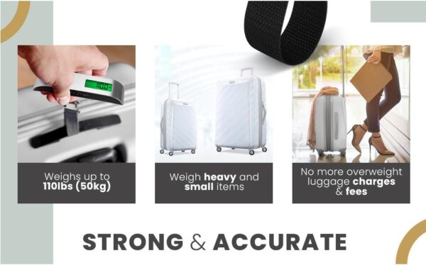 1pc 110lb/50kg Digital Handheld Luggage Hanging Baggage Scale, hand Scale, Mini Portable Electronic Scale, Express Scale With Backlight LCD Display, Travel Must Haves - Image 12
