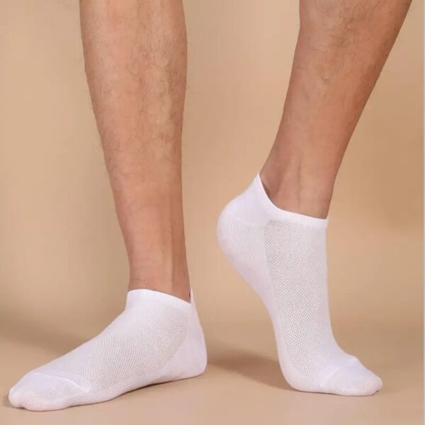 [Breathable Ankle Socks] 10/20 Pairs Breathable Ankle Socks - 100% Polyester Knit Fabric, Solid Color, Hand Wash Only, Sweat Absorbent Summer Thin Boat Socks, Cute Socks, Black, White & Grey - Image 8