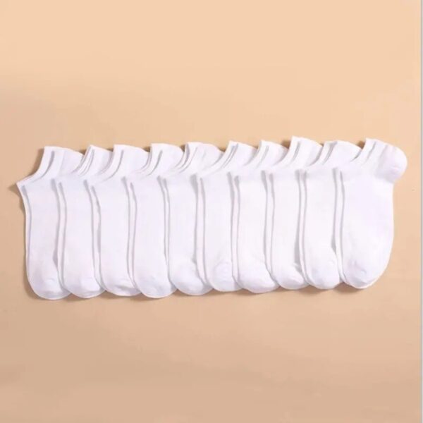 [Breathable Ankle Socks] 10/20 Pairs Breathable Ankle Socks - 100% Polyester Knit Fabric, Solid Color, Hand Wash Only, Sweat Absorbent Summer Thin Boat Socks, Cute Socks, Black, White & Grey - Image 3