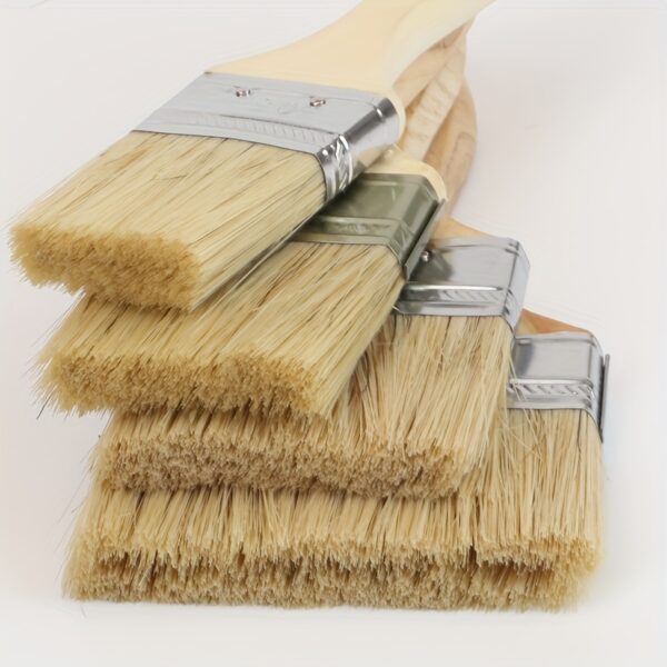 1/2pcs Thickened Wooden Handle Paint Brush, 1 Inch, 1.5 Inch, 2 Inch, 2.5 Inch, 3 Inch, 4 Inch, Wooden Handle Brush, Barbecue Brush, Various Bristles Brush, Paint Brush, Industrial Brush, Paint Brush, Soft Bristles Brush, BBQ Brush, Cleaning Brush - Image 4