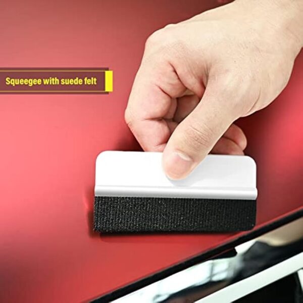 Vinyl Wrap Kit, Window Tint Application Tools, Wallpaper Smoothing Tool Kit for Adhesive Paper Application Window Film with Felt Squeegee, 30 Degree Precision Knife with Extra 5pcs Blades - Image 6