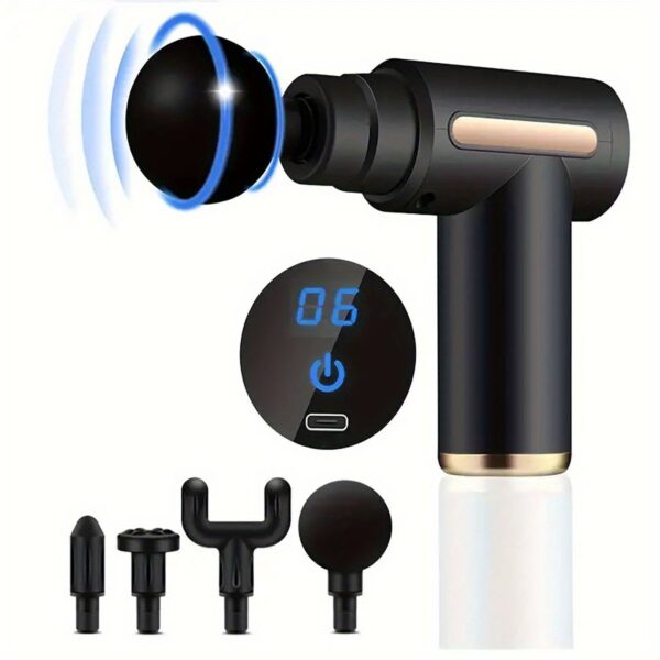 Rechargeable Portable Mini Massage Gun: 6-speed adjustment, suitable for body and neck relaxation, compact and elegant design - Image 3