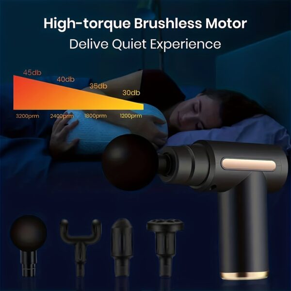 Rechargeable Portable Mini Massage Gun: 6-speed adjustment, suitable for body and neck relaxation, compact and elegant design - Image 8