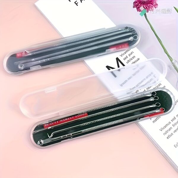 4pcs/set Acne Blackhead Needle Black Spot Pimple Blemish Remover Skin Care Women Beauty Acne Care Pore Cleanser Needle Hook - Image 4