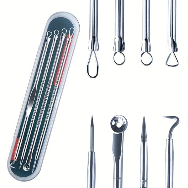 4pcs/set Acne Blackhead Needle Black Spot Pimple Blemish Remover Skin Care Women Beauty Acne Care Pore Cleanser Needle Hook - Image 2