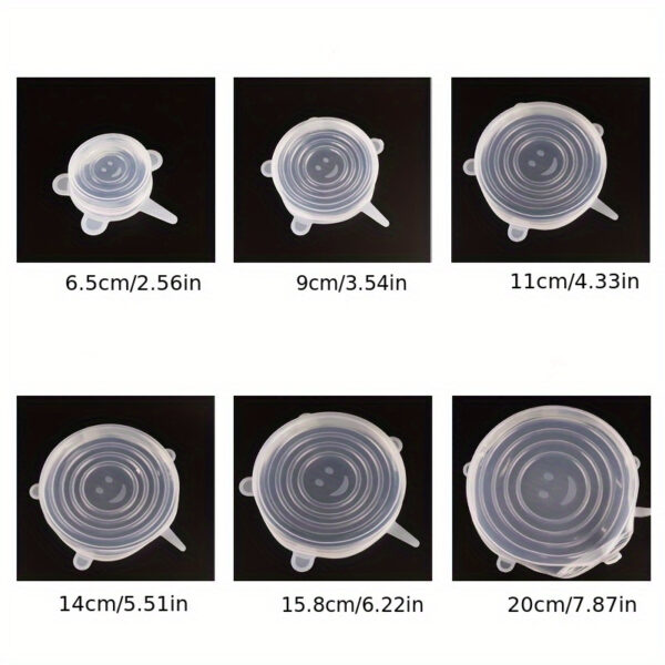 6pcs Reusable Silicone Elastic Lids, Durable Food Storage Bowl Covers, Dishwasher & Refrigerator Safe, Kitchen Supplies - Image 10