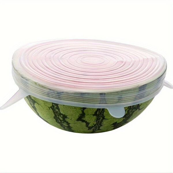 6pcs Reusable Silicone Elastic Lids, Durable Food Storage Bowl Covers, Dishwasher & Refrigerator Safe, Kitchen Supplies - Image 12