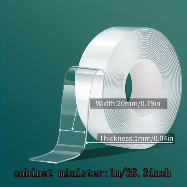 Versatile Transparent Double-Sided Tape - Reusable, Strong Adhesive for Home, Kitchen, Office & Car Use! - Image 5