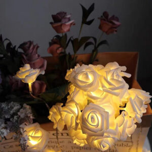 1pack romantic white-  string lights, 199.95cm 10 led flower string lights, battery operated holiday lights, indoor for christmas bedroom valentine's day, birthday, wedding, party decoration | High-quality & Affordable | Temu United Kingdom - Color : Warm White
