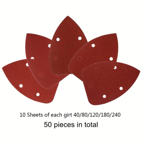 50pcs Mouse Shape 5-hole Sanding Paper, Get Professional Results with 40, 80, 120, 180 & 240 Grits - Image 6
