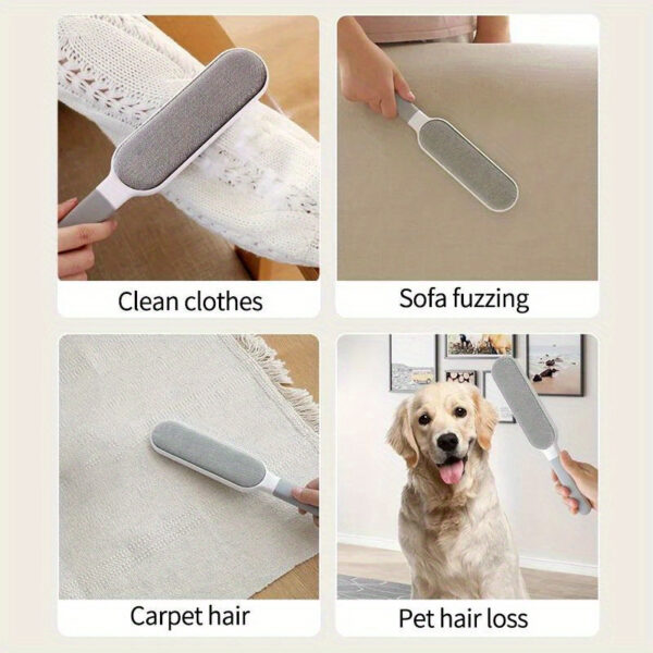 1pc, Reusable Lint Brush, Double-sided Pet Hair Removal Brush, Manual Electrostatic Sticky Lint Pet Hair Dust Brush, Carpet Pet Dog Cat Hair Remover Brush, For Clothing, Sofa, Furniture, Bedding, Carpet, Cleaning Tool - Image 4