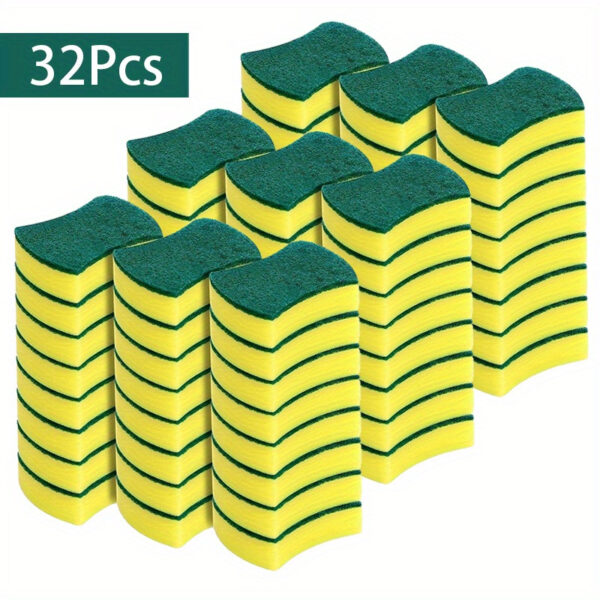 8/16/32pcs, Multifunctional Cleaning Sponge, Double-Sided Scouring Pad For Household Cleaning, Dishwashing Sponge, Premium Kitchen Sponge, Durable Non-scratch Sponge Wipe, Super Absorbent, Cleaning Supplies, Cleaning Tool - Image 10