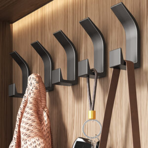 5pcs No-Drill Sticky Hooks Set - Versatile Wall Hooks for Bedroom, Kitchen, Bathroom - Ideal for Clothes & Hats Storage