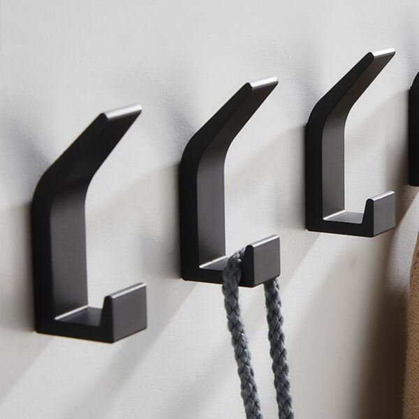 5pcs No-Drill Sticky Hooks Set - Versatile Wall Hooks for Bedroom, Kitchen, Bathroom - Ideal for Clothes & Hats Storage - Image 2