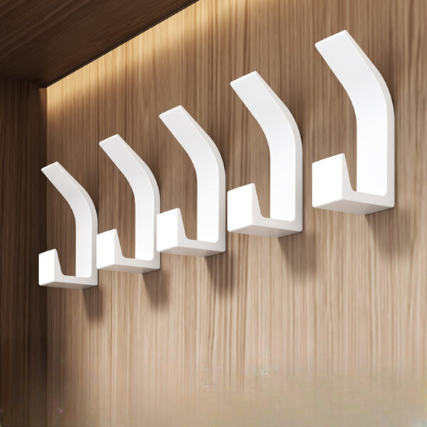 5pcs No-Drill Sticky Hooks Set - Versatile Wall Hooks for Bedroom, Kitchen, Bathroom - Ideal for Clothes & Hats Storage - Image 7