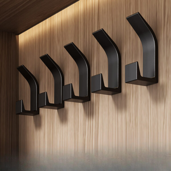 5pcs No-Drill Sticky Hooks Set - Versatile Wall Hooks for Bedroom, Kitchen, Bathroom - Ideal for Clothes & Hats Storage - Image 5