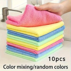 5pcs/10pcs, Kitchen Wipes, Reusable Cleaning Cloths, Oil-Free Dish Cloths Multi-Purpose Cleaning Towels, Household Wipes, Kitchen Bathroom Cleaning Towels, Durable Absorbent Towels, Easily Removes Stains And Grease, Cleaning Supplies