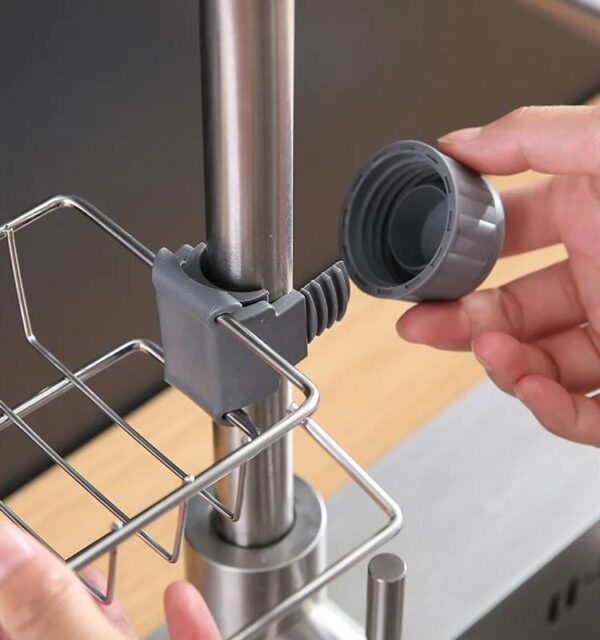 Stainless Steel Kitchen Sink Organizer Rack - Space-Saving Faucet Holder for Sponges, Soap, Towels, and Utensils with Easy Installation and Durable Construction - Image 10