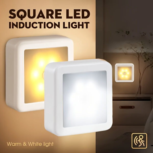LED Motion Sensor Night Light, Intelligent PIR for Bathroom, Bedside, Corridor, Aisle, Toilet, Staircase, Cabinet Lighting - Smart, Battery-Powered, <36V LED Lights, Bathroom Night Light