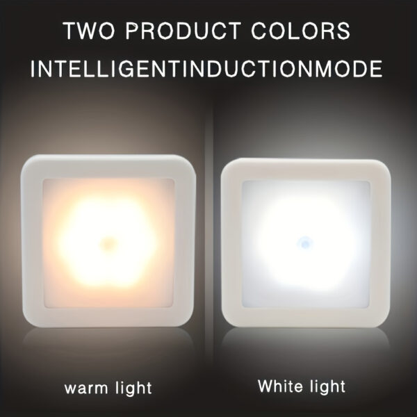 LED Motion Sensor Night Light, Intelligent PIR for Bathroom, Bedside, Corridor, Aisle, Toilet, Staircase, Cabinet Lighting - Smart, Battery-Powered, <36V LED Lights, Bathroom Night Light - Image 4